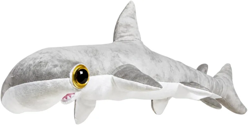 hamerhaai knuffel - 110 cm - grijs - pluche - Haaien knuffeldieren van Nature Planet in Lichtgrijs – productfoto