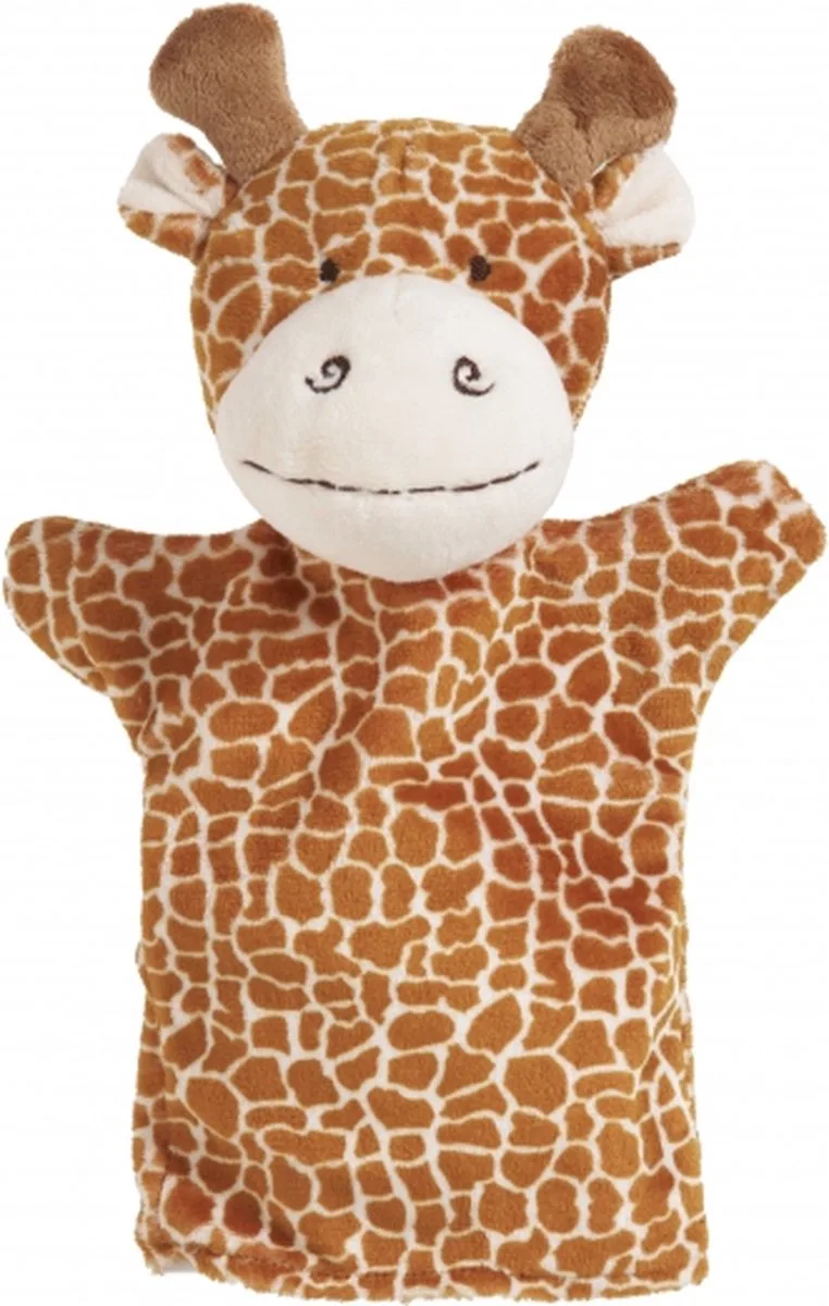 handpop Giraffe - 23 cm - poppen theater - dieren knuffels - speelgoed van Nature Planet in Meerkleurig – productfoto