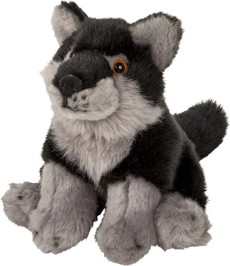 Kleine Wolf pluche knuffel 16 cm - zacht speelgoed - knuffeldier - cadeau - wolven från Nature Planet i Flerfärgad – produktbild