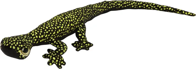 knuffel Arizona Gekko Hagedis - pluche - zwart/geel - 112 cm - knuffeldier