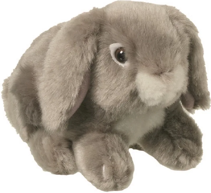 knuffel konijn - pluche knuffel - 13 cm - dieren knuffels från Nature Planet i Grå – produktbild