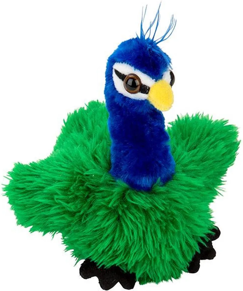 Knuffel Pauw - pluche - vogel - gekleurd - 13 cm - knuffeldier van Nature Planet in Meerkleurig – productfoto