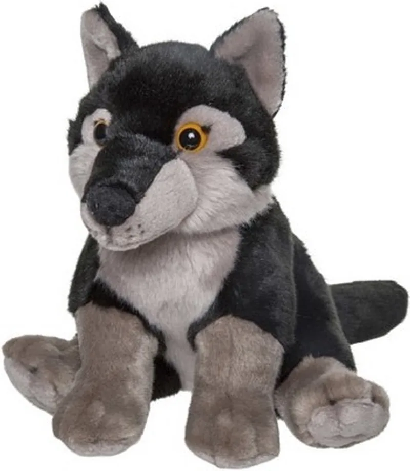 Knuffel Wolf - pluche - 24 cm - knuffeldier från Nature Planet i Svart – produktbild