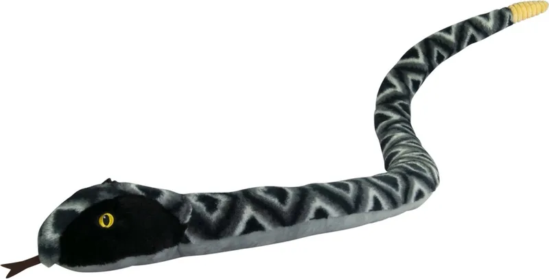 Knuffeldier Arizona Ratelslang - zachte pluche stof - premium knuffels - zwart/grijs - 150 cm by Nature Planet in Black – product photo