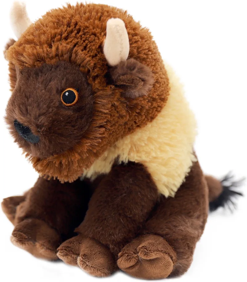 Knuffeldier Bizon/Buffel - zachte pluche stof - kwaliteit knuffels - 18 cm by Nature Planet in Brown – product photo