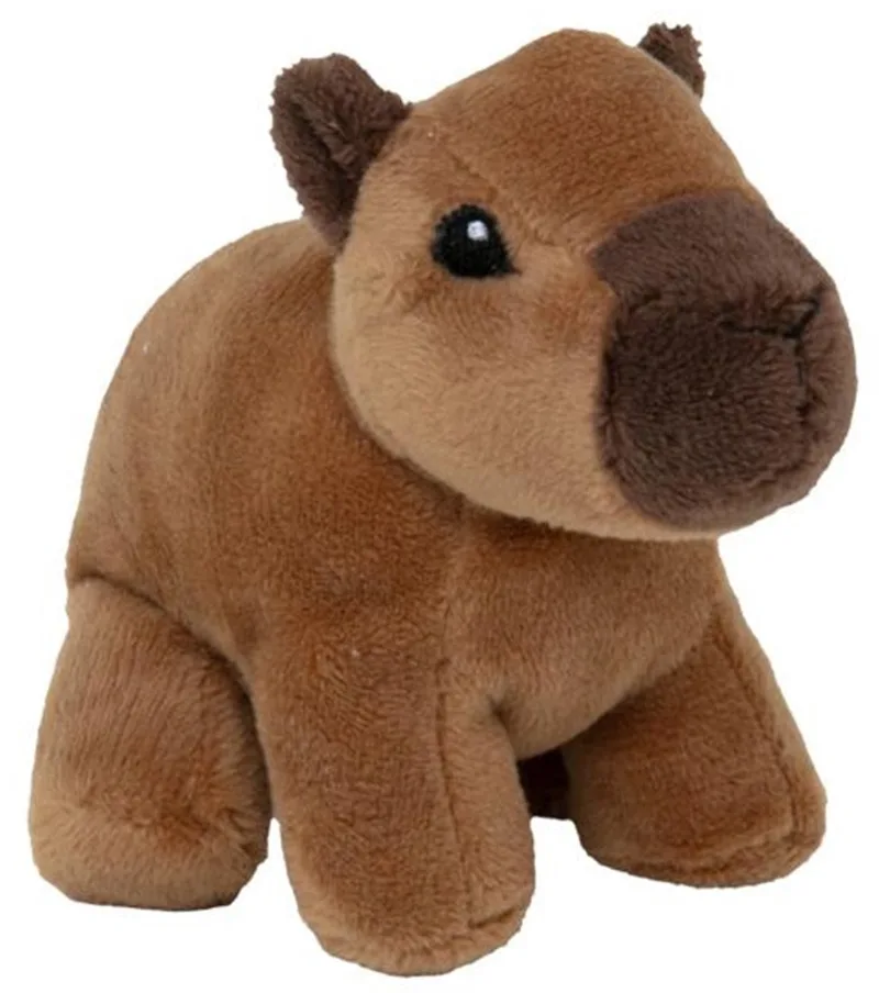 Knuffeldier Capybara - zachte pluche stof - veel details - 13 cm - Cadeau - Kinderen van Nature Planet in Bruin – productfoto