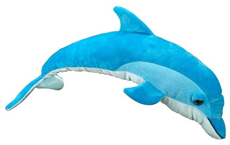 Knuffeldier dolfijn - pluche - veel details - 60 cm - Zeedieren by Nature Planet in Blue – product photo