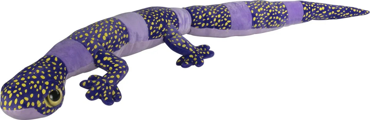 Knuffeldier Gekko Hagedis - zachte pluche stof - premium knuffels - paars/zwart - 112 cm de Nature Planet en Violet – photo produit