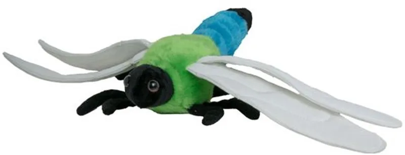 Knuffeldier Libelle - zachte pluche stof - veel details - groen/blauw - 20 cm - Cadeau - Kinderen van Nature Planet in Meerkleurig – productfoto