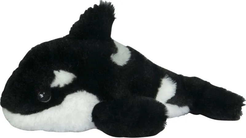 Knuffeldier Orka - zachte pluche stof - premium knuffels - zwart/wit - 25 cm - zeedieren/vissen från Nature Planet i Svart – produktbild