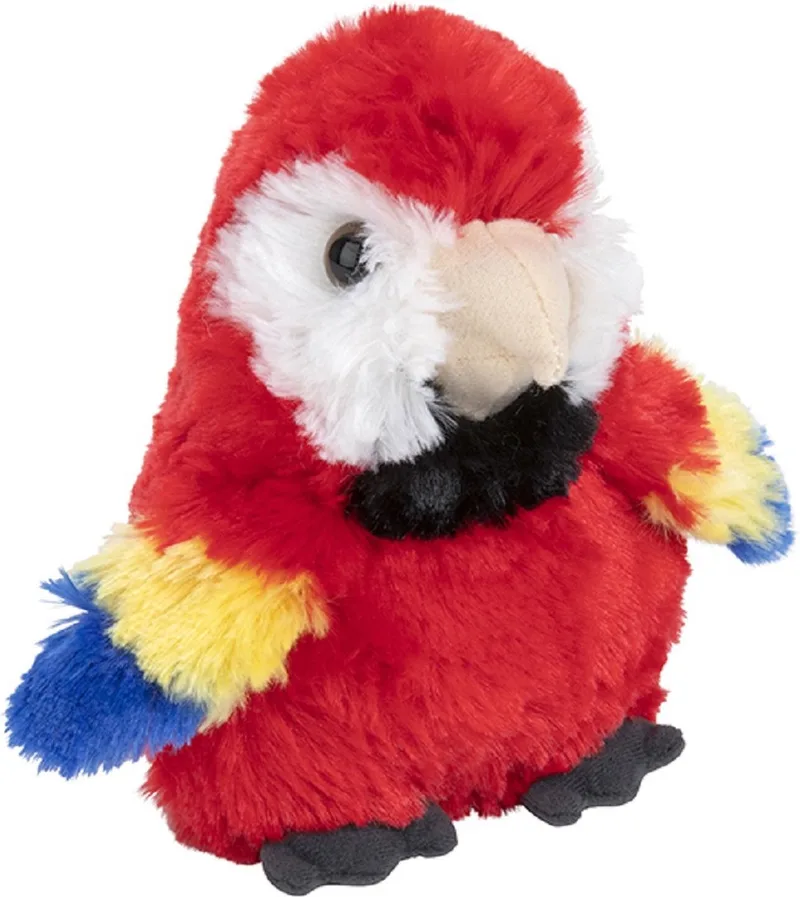 Knuffeldier Papegaai - pluche knuffel - 13 cm - dieren knuffel cadeau - Tropische vogels by Nature Planet in Red – product photo