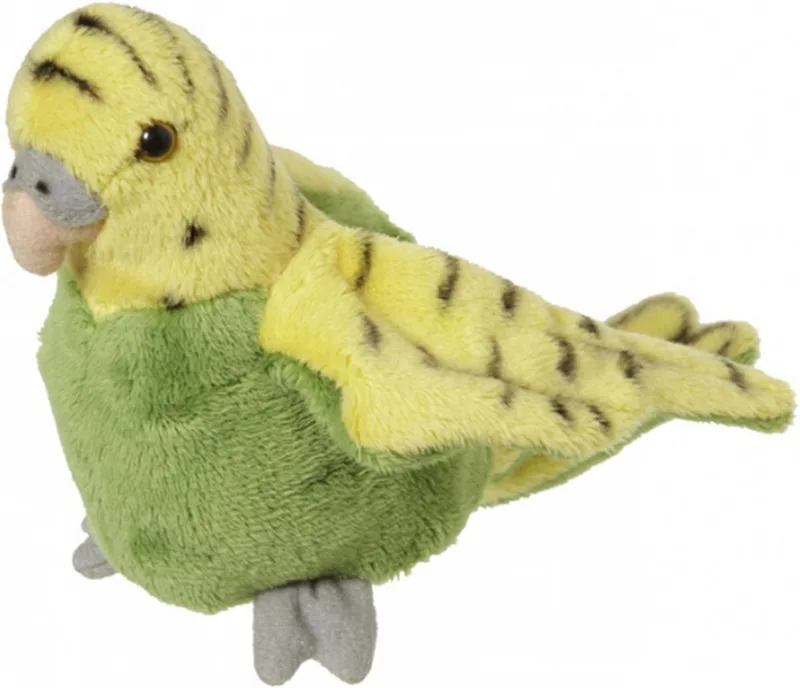 Knuffeldier Parkiet - pluche knuffel vogel - 16 cm - huisdier van Nature Planet in Groen – productfoto