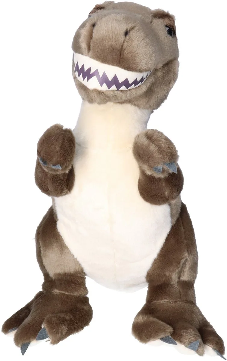 Knuffeldier T-rex dinosaurus - zachte pluche stof - veel details - 40 cm - Cadeau - Kinderen by Nature Planet in Grey – product photo