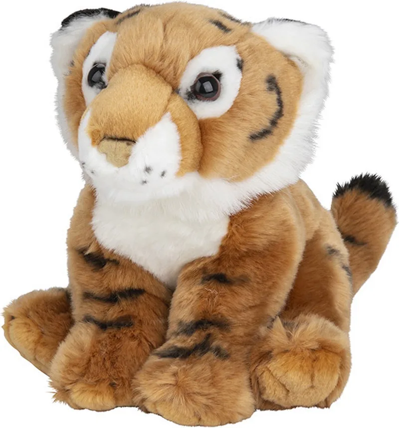 Knuffeldier tijger knuffel - bruin pluche - 18 cm - Wilde dieren knuffels by Nature Planet in Multicolour – product photo