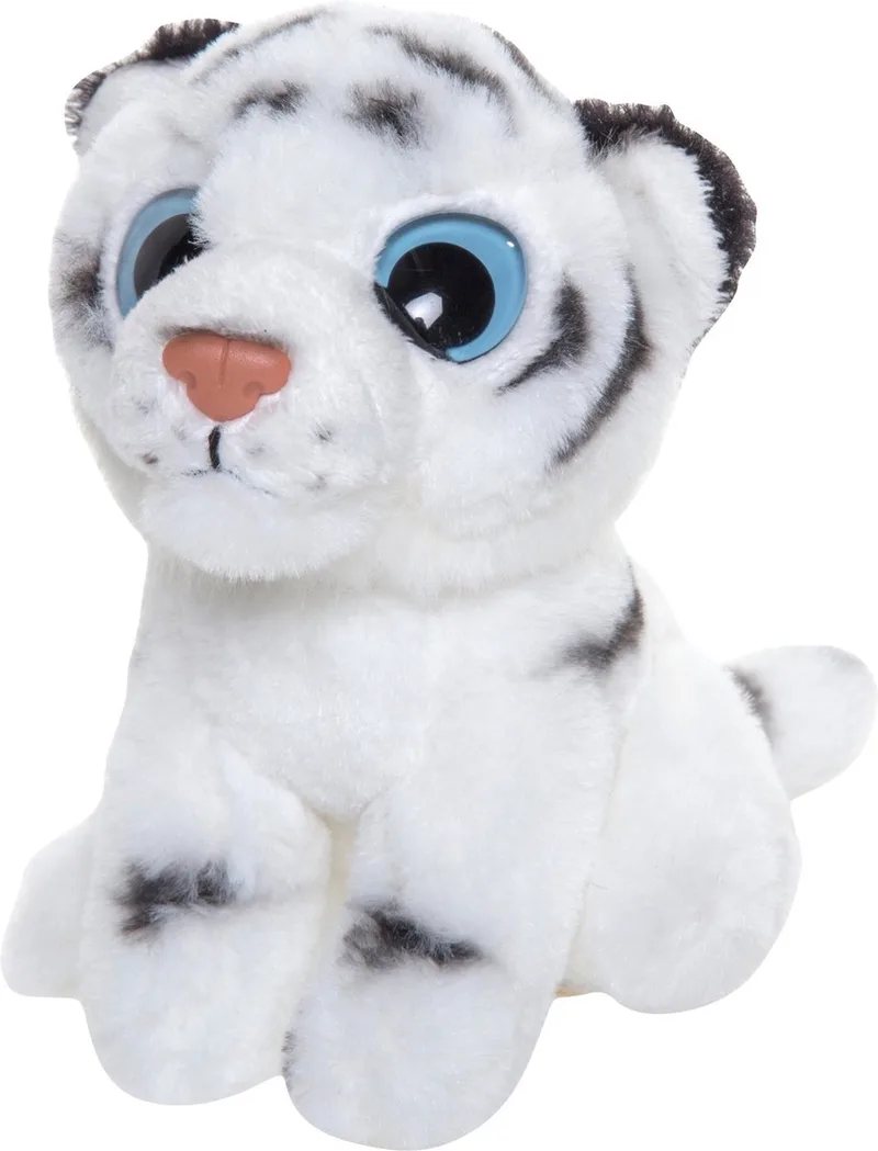 Knuffeldier Tijger - pluche stof - 13 cm - dieren cadeau by Nature Planet in White – product photo