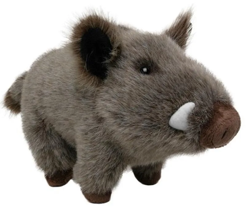 Knuffeldier wild zwijn - zachte pluche stof - veel details - 15 cm - Cadeau - Kinderen - Bosdieren by Nature Planet in Grey – product photo