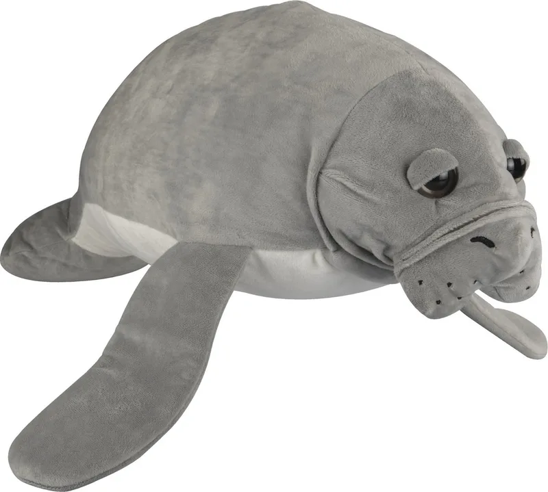 Knuffeldier Zeekoe - pluche - knuffel - 68 cm - Manatee van Nature Planet in Grijs – productfoto