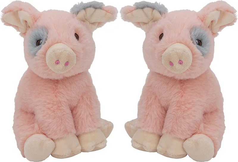 Multipak van 2x stuks pluche dieren knuffels Varkens/biggetjes van 18 cm - Knuffeldieren speelgoed by Nature Planet in Multicolour – product photo