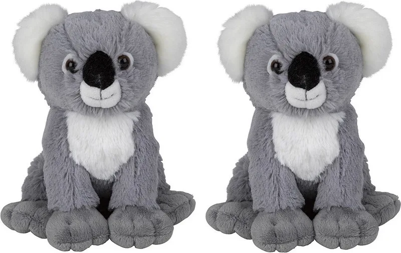 Multipak van 2x stuks pluche koala knuffels van 19 cm - Papa/Mama - Kllitteband handjes by Nature Planet in Multicolour – product photo