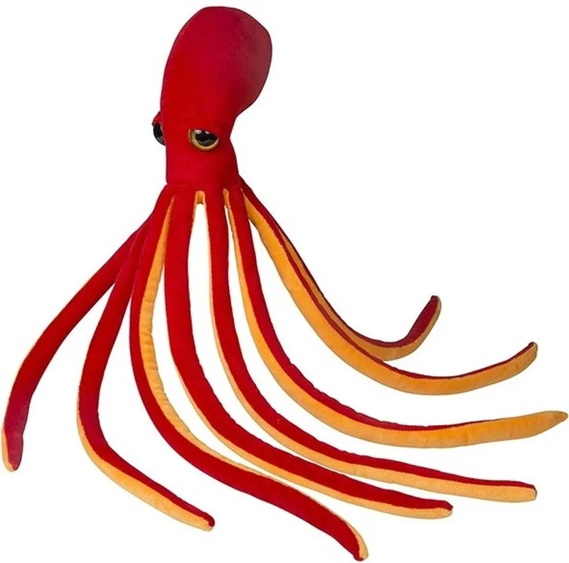 Octopus knuffel - 100 cm - pluche inktvis - zeedieren knuffels by Nature Planet in Red – product photo