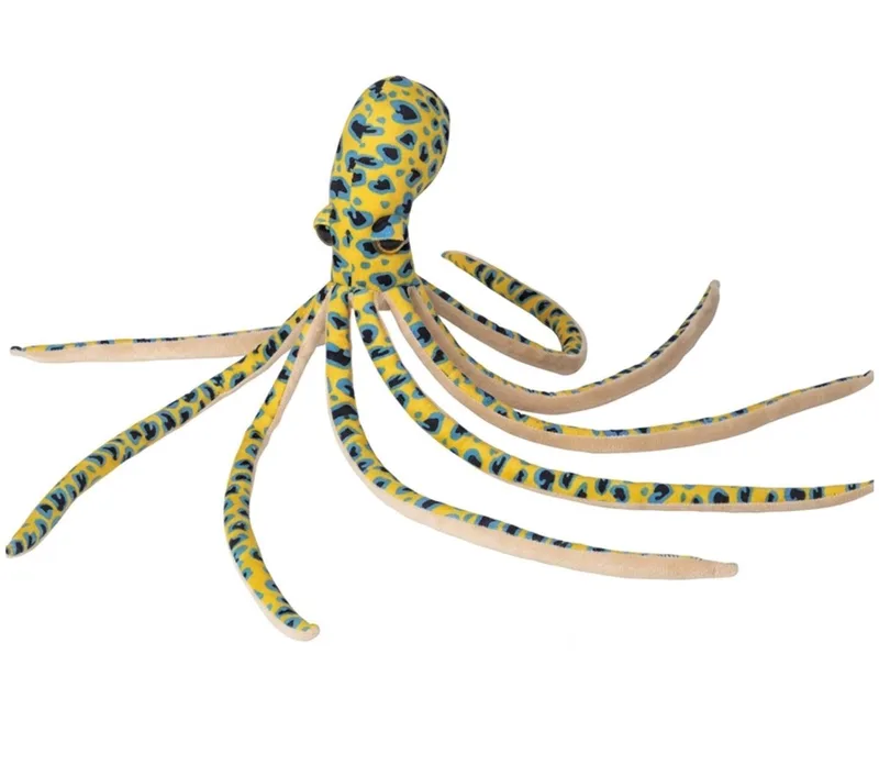 octopus Knuffel - inktvis - pluche 55 cm - zeedieren knuffeldier van Nature Planet in Geel – productfoto