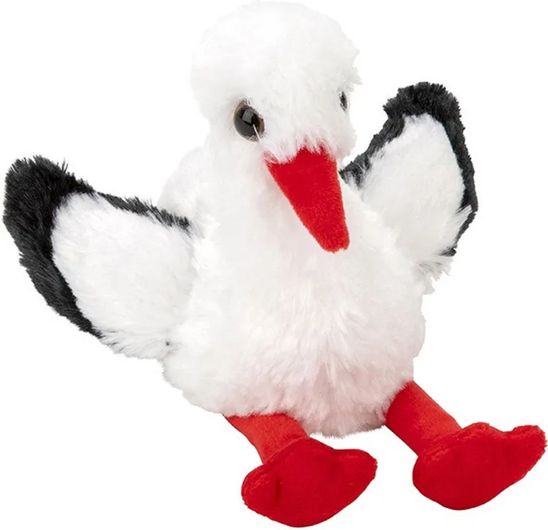 Ooievaar knuffel - pluche vogel - 13 cm - knuffeldier by Nature Planet in Multicolour – product photo