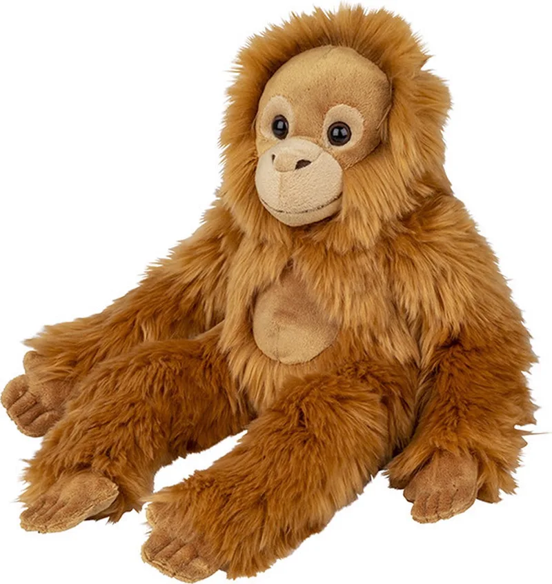 Orang Utan Aap - bruin/rood - 45 cm - pluche dieren knuffels - Apen de Nature Planet en Multicolore – photo produit