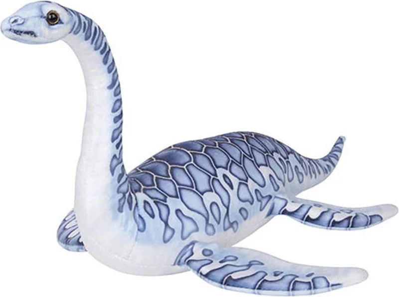 Plesiosaurus knuffel - Printed - (L40cm) - mt M de Nature Planet en Blauw – wit – photo produit
