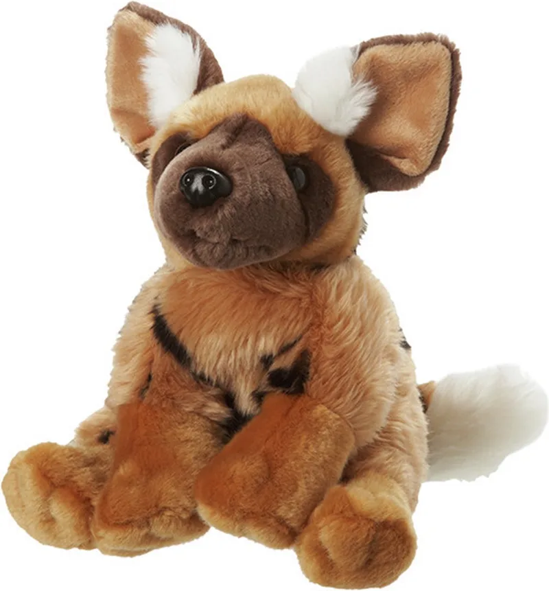 Pluche Afrikaanse wilde hond knuffel van 22 cm - Dieren speelgoed knuffels cadeau - Wilde dieren från Nature Planet i Flerfärgad – produktbild