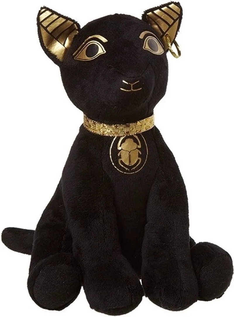 Pluche bastet kat knuffel - 20 cm - Egyptische oudheid dieren knuffels - katten by Nature Planet in Black – product photo