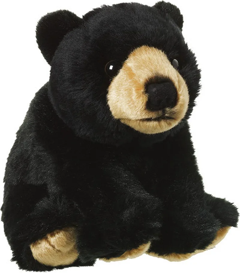 Pluche beer - knuffel beer - 22 cm - beren knuffelbeesten van Nature Planet in Zwart – productfoto