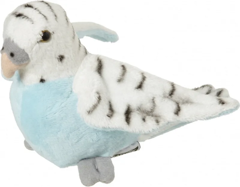 Pluche blauwe grasparkiet - vogel knuffel - 16 cm - huisdieren de Nature Planet en Bleu – photo produit