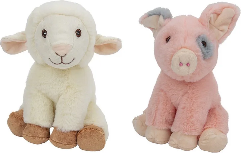 Pluche boerderijdieren knuffels Schaap en Varken van 23 cm - Speelgoed dieren från Nature Planet i Flerfärgad – produktbild