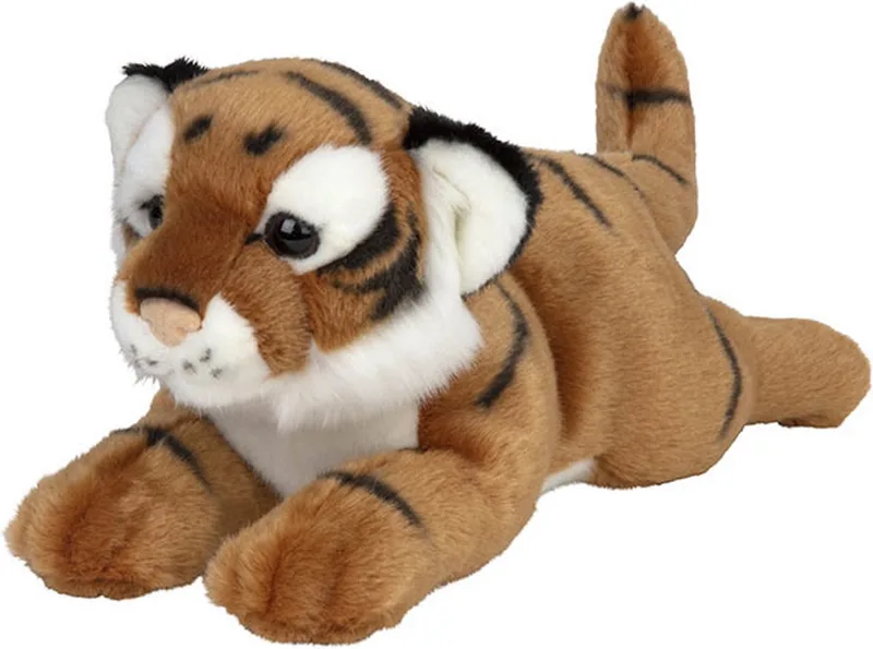 Pluche bruine baby tijger knuffel - 33 cm - Wilde dieren knuffels - Cadeau - Kinderen van Nature Planet in Meerkleurig – productfoto