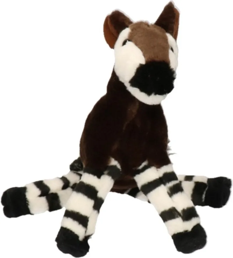 Pluche bruine okapi knuffel - 18 cm - Afrikaanse zoogdieren knuffels - Speelgoed voor kinderen by Nature Planet in Brown – product photo