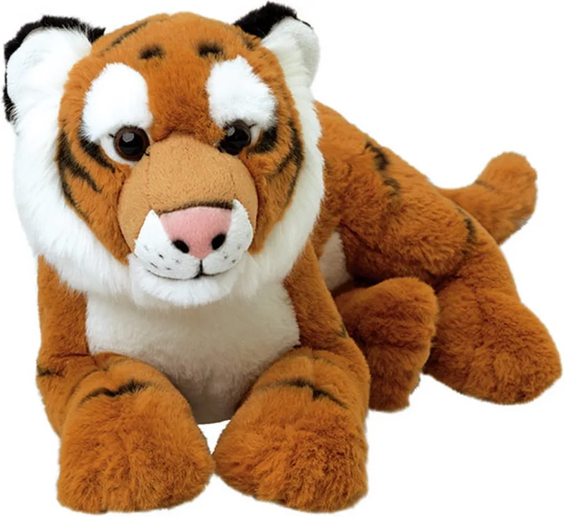 Pluche Bruine Tijger - 48 cm - knuffeldier - dierenknuffel - safari knuffel - Speelgoed dieren knuffels cadeau voor kinderen by Nature Planet in Brown – product photo