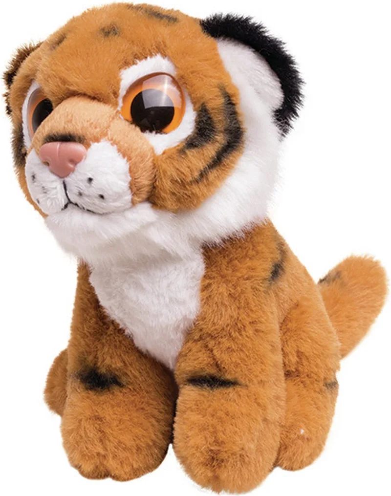 Pluche bruine tijger knuffel - 13 cm - Wilde dieren knuffels - Cadeau - Kinderen by Nature Planet in Multicolour – product photo