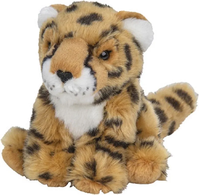Pluche cheetah - jachtluipaard knuffel - 15 cm - wilde dieren knuffel - dieren speelgoed knuffel by Nature Planet in Multicolour – product photo