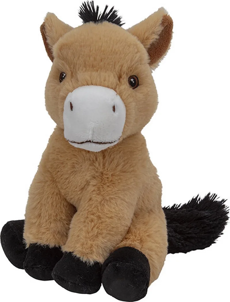 Pluche dier knuffel Paard - lichtbruin - 23 cm - Knuffeldieren speelgoed - Boerderij de Nature Planet en Multicolore – photo produit