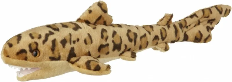 pluche dieren knuffel Luipaard Haai - 50 cm - zeedieren knuffels - haaien - bruin mix by Nature Planet in Multicolour – product photo