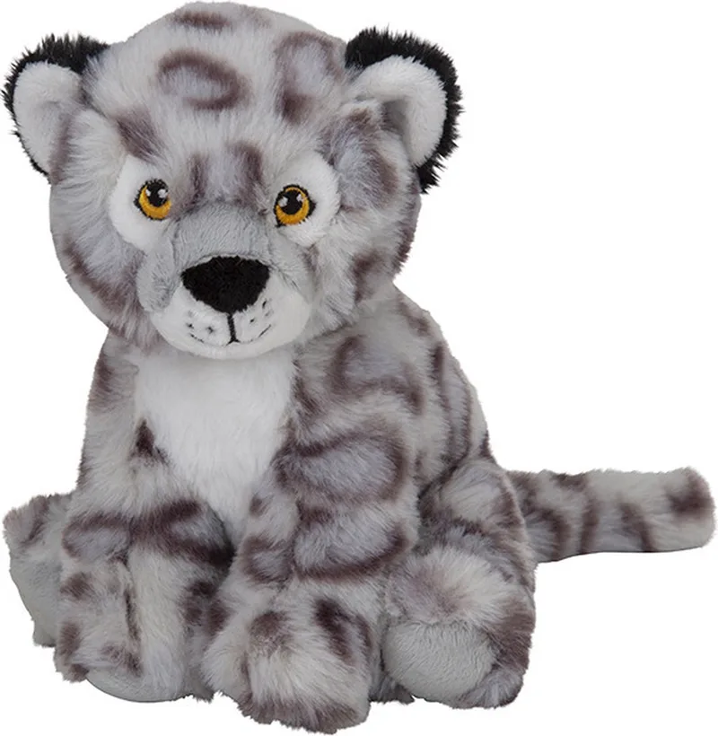 Pluche dieren knuffel - Sneeuw luipaard - van 16 cm - Knuffeldieren speelgoed - grijs/wit by Nature Planet in Multicolour – product photo
