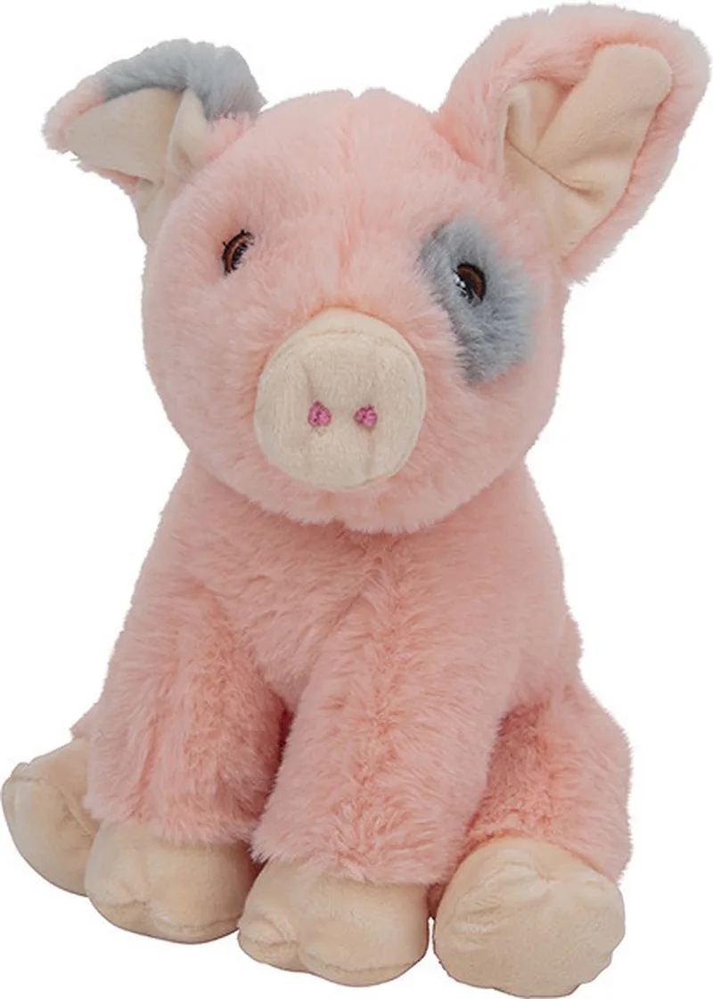 Pluche dieren knuffel Varken - biggetje - van 22 cm - Knuffeldieren speelgoed van Nature Planet in Meerkleurig – productfoto