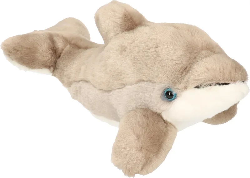 Pluche dieren knuffels Dolfijn van 30 cm - Knuffeldieren speelgoed van Nature Planet in Meerkleurig – productfoto