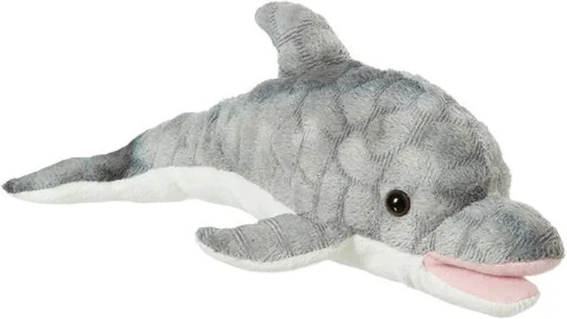 Pluche dolfijn knuffel - 30 cm - Kinder - speelgoed - Dieren knuffels cadeau - dolfijnen/vissen van Nature Planet in Grijs – productfoto