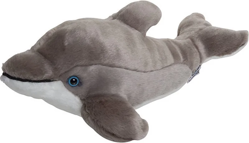 Pluche Dolfijn knuffel - 40 cm - Dieren speelgoed knuffels - Dolfijnen van Nature Planet in Grijs – productfoto