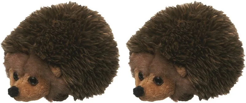 Pluche egel knuffel - 2 stuks - 13 cm - Bruin van Nature Planet in Meerkleurig – productfoto