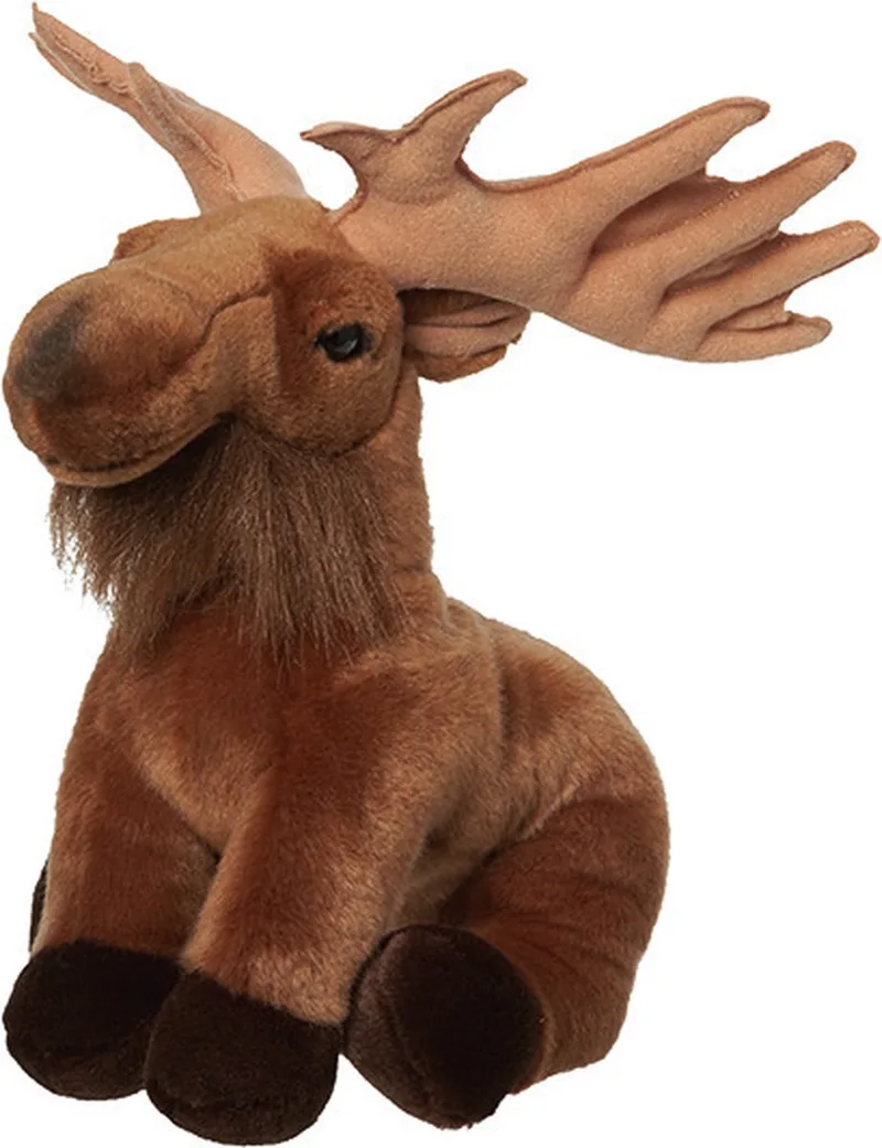 Pluche Eland knuffel van 32 cm - Wilde dieren speelgoed knuffels cadeau van Nature Planet in Meerkleurig – productfoto