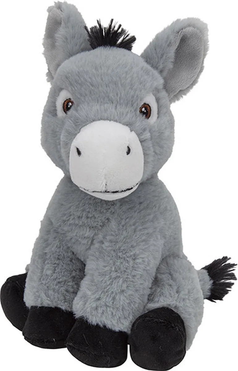 pluche ezel - 24 cm - knuffeldier - boerderij dieren van Nature Planet in Meerkleurig – productfoto