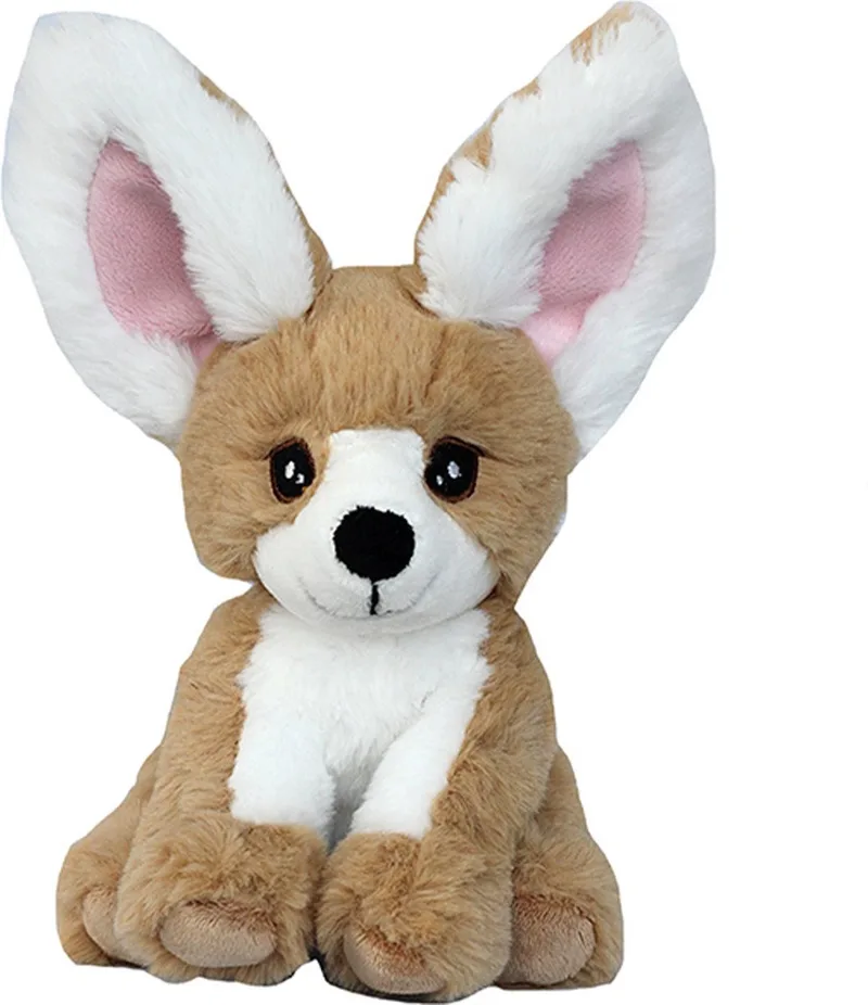 pluche fennec woestijnvos knuffeldier - zittend - 17 cm - Hoge kwaliteit knuffels by Nature Planet in Lichtbruin – product photo