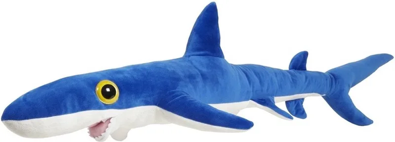 Pluche haai knuffel - 60 cm - Blauwe haaien zeedieren knuffels by Nature Planet in Blue – product photo